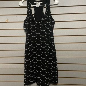 Max Studio Tank Dress Size Small Woman's‎ Black White Racerback Knee Length
